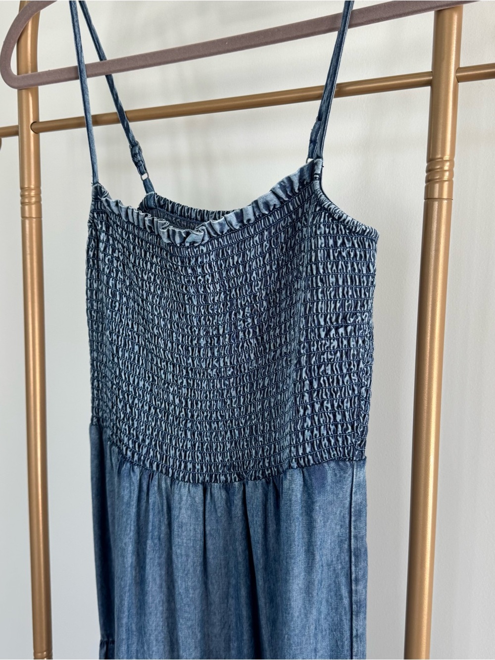 Z Supply Dark Blue Smocked Top Maxi Dress - Picture 2 of 6